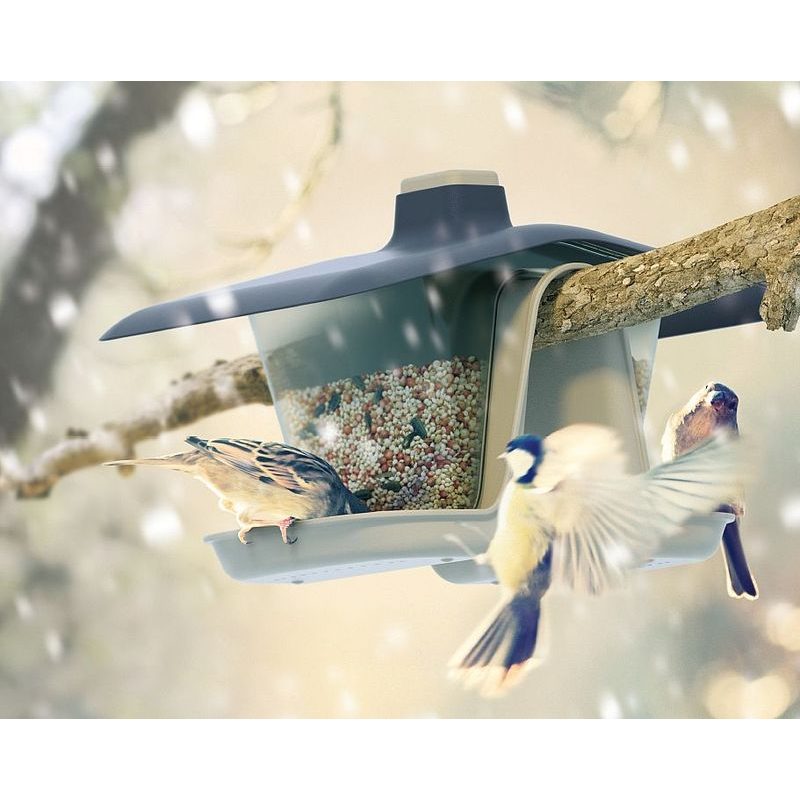 KRMÍTKO PRO PTÁKY BIRDYFEED DOUBLE ŠEDÝ KÁMEN 28CM - PRO CHOVATELE - KRMIVA
