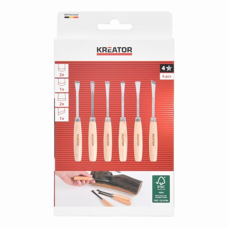 KREATOR KRTH23203 MINI ŘEZBÁŘSKÉ NOŽÍKY / DLÁTA 6KS - DLÁTA - RUČNÍ NÁŘADÍ