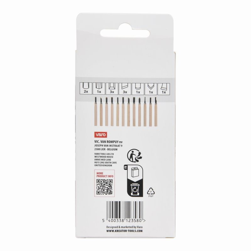 KREATOR KRTH23602 MINI DLÁTA NA DŘEVO SADA 12KS - DLÁTA - RUČNÍ NÁŘADÍ