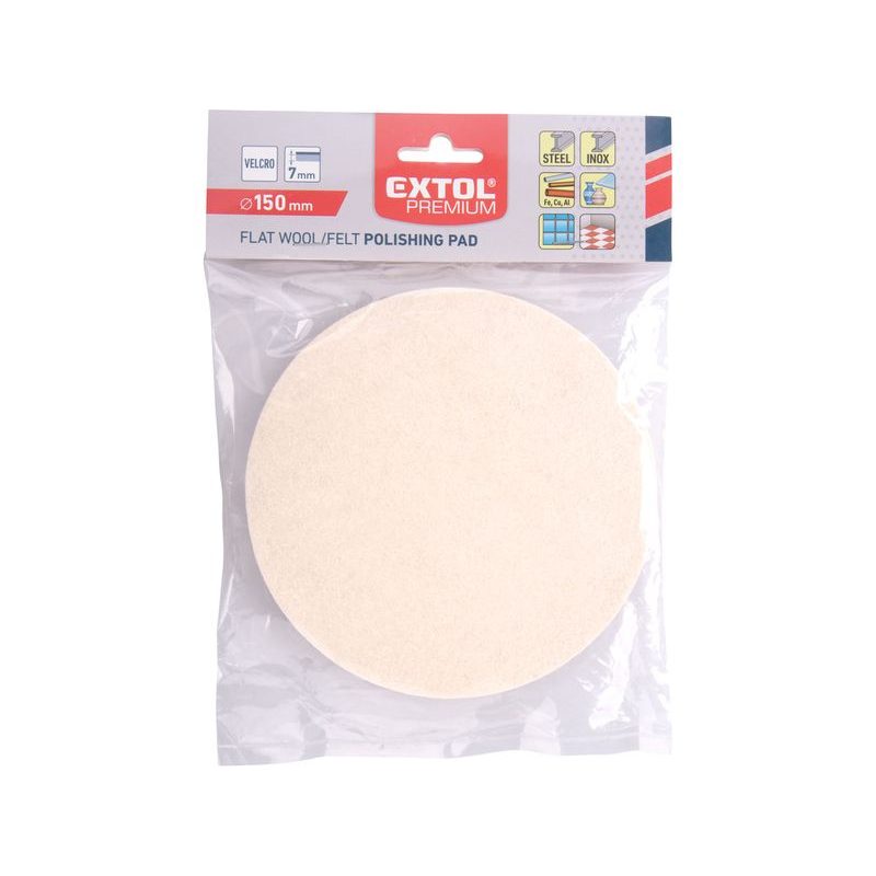 EXTOL PREMIUM VÝSEK LEŠTÍCÍ FILCOVÝ/PLSTĚNÝ, SUCHÝ ZIP, O 150X7MM, 8803598 - PRO ÚHLOVÉ BRUSKY - PŘÍSLUŠENSTVÍ