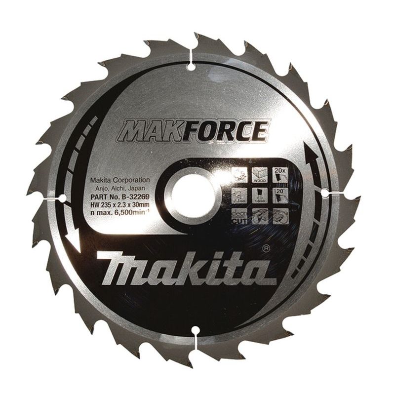 MAKITA B-32269 - KOTOUČ PILOVÝ DŘEVO MAKFORCE 235X2.3X30MM 20Z = OLD B-08399 - PILOVÉ KOTOUČE - MAKITA-SHOP