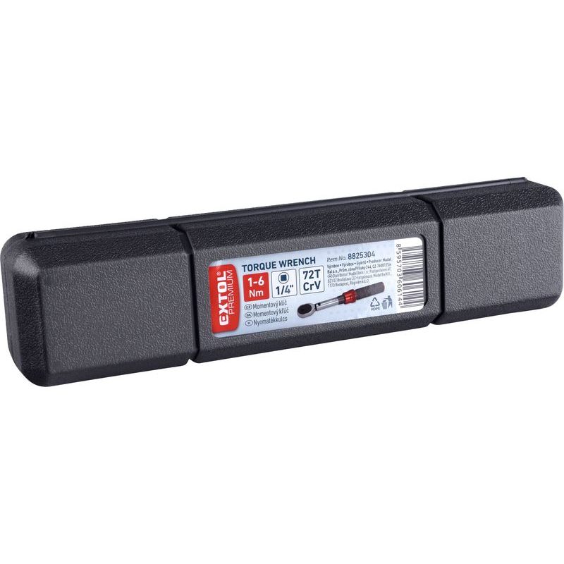 EXTOL PREMIUM KLÍČ MOMENTOVÝ, 1/4", 1-6NM, CRV, 8825304 - MOMENTOVÉ KLÍČE A NÁSOBIČE - RUČNÍ NÁŘADÍ