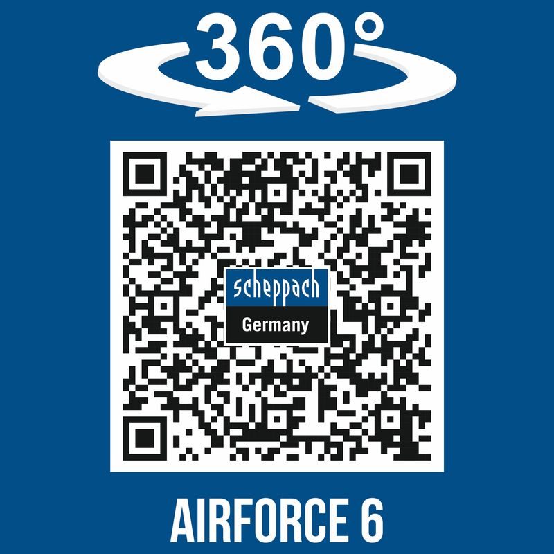 SCHEPPACH AIR FORCE 6-SET S HYBRIDNÍ KOMPRESOR (20 V IXES AKU, 12 V, 230 V) + 2AH BATERIE + NABÍJEČKA 2,4 A - AKU KOMPRESORY - AKU NÁŘADÍ