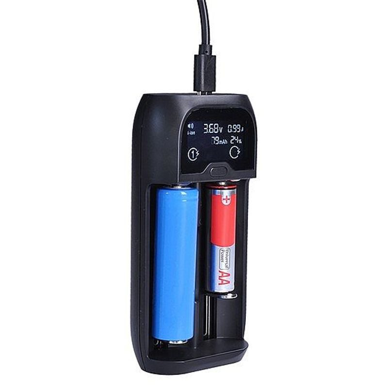 NABÍJEČKA BATERIÍ S LCD DISPLEJEM LI-ION, LIFEPO4, NI-MH/CD, AA, AAA, 18650, 2000MA, 2 KANÁLY - BATERIE AA, AAA, 9V ... - DŮM A DOMÁCNOST, ELEKTRO..