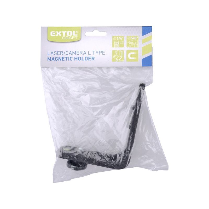 EXTOL CRAFT DRŽÁK L-TYP MAGNETICKÝ NA LASER/KAMERU, 1/4" ŠROUB, 92323 - STATIVY - MĚŘÍCÍ TECHNIKA