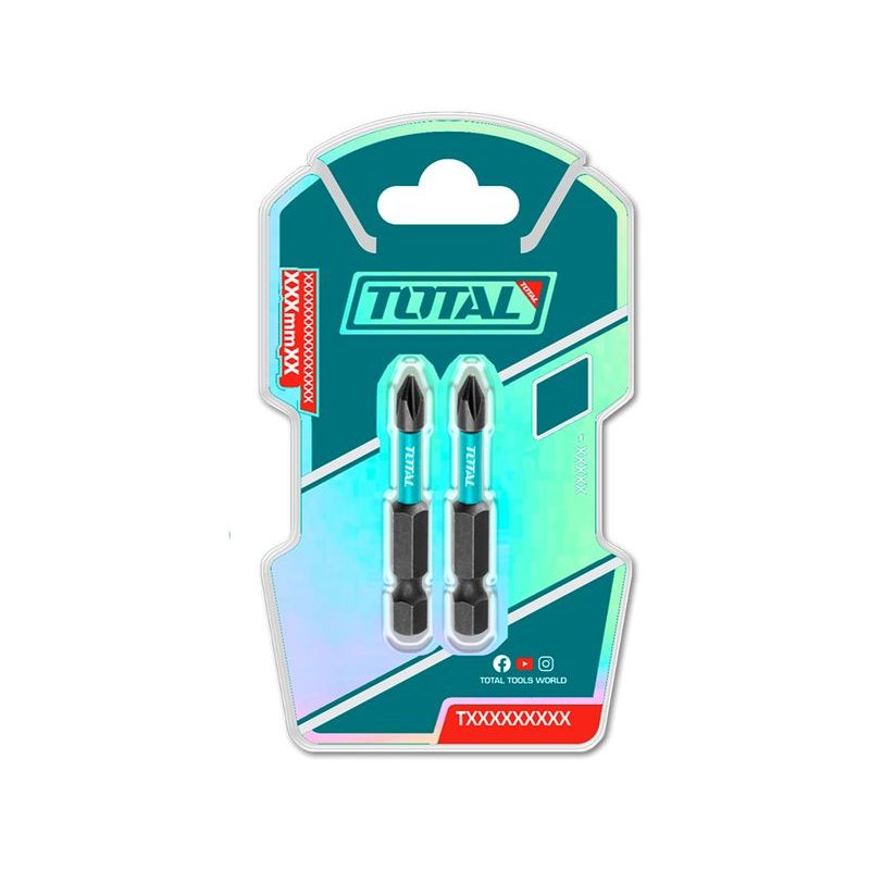 TOTAL NÁROZOVÉ ŠROUBOVACÍ BITY, S2, PH2, 50MM, INDUSTRIAL, TACIM71PH250 - STANDARDNÍ BITY PH - PŘÍSLUŠENSTVÍ