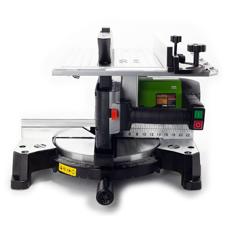 POKOSOVÁ PILA S FUNKCÍ STOLNÍ KOTOUČOVÉ PILY 2 V 1 PROCRAFT CMS25 | CMS25 PROCRAFT - POKOSOVÉ PILY DO 260MM - ELEKTRICKÉ NÁŘADÍ