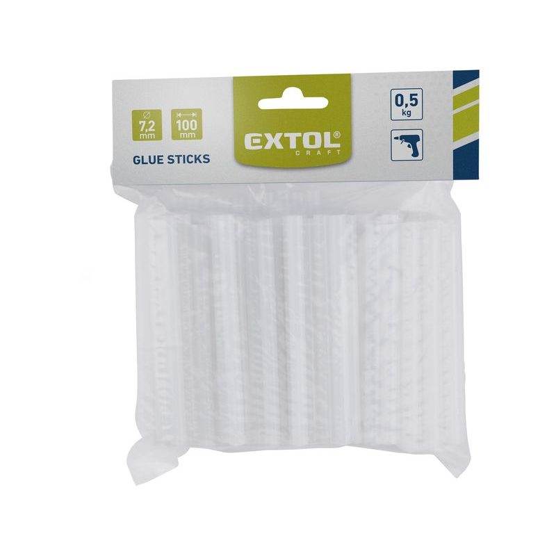 EXTOL CRAFT TYČINKY TAVNÉ, TRANSPARENTNÍ, O 7,2X100MM, 0,5KG, 9903A - CÍN, PÁJECÍ HROTY, TAVNÉ TYČINKY - PŘÍSLUŠENSTVÍ