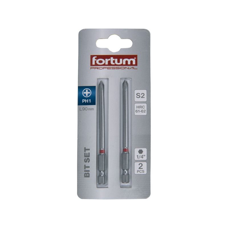 FORTUM HROT KŘÍŽOVÝ PHILLIPS, SADA 2KS, PH 1X90MM, S2, 4741221 - STANDARDNÍ BITY PH - PŘÍSLUŠENSTVÍ