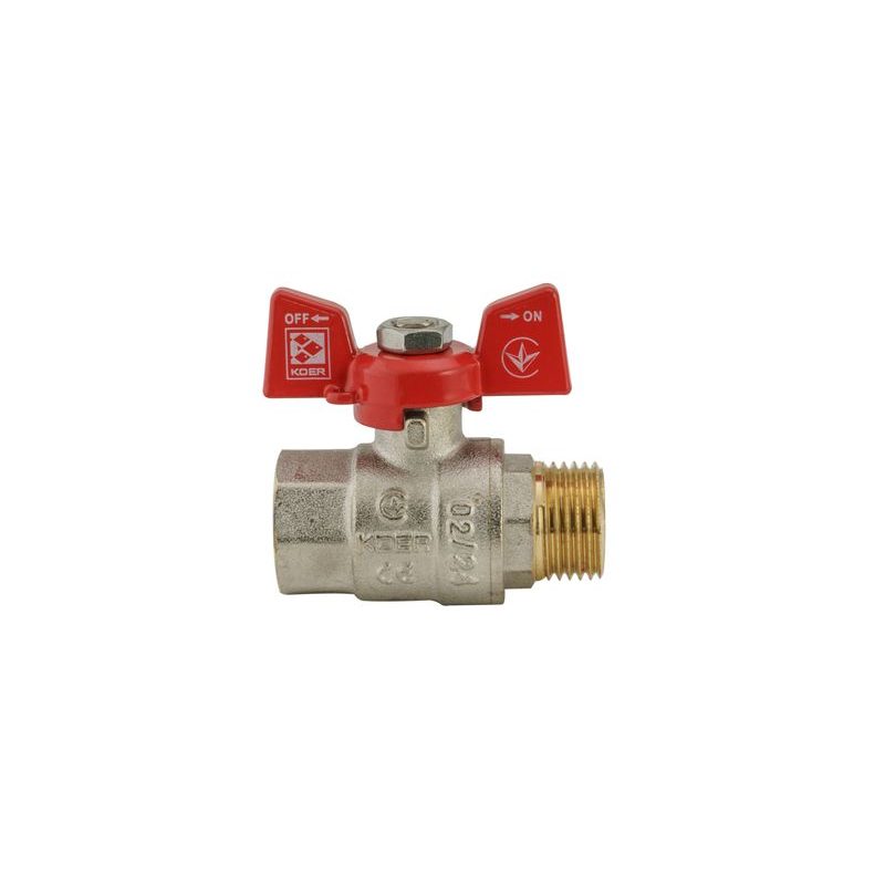 KULOVÝ KOHOUT MOTÝL, ČERVENÝ, KR.218 1/2"FM | KR.218 1/2"FM PROCRAFT - PŘÍSLUŠENSTVÍ (KOHOUTY, ŠROUBENÍ,...) - SANITA