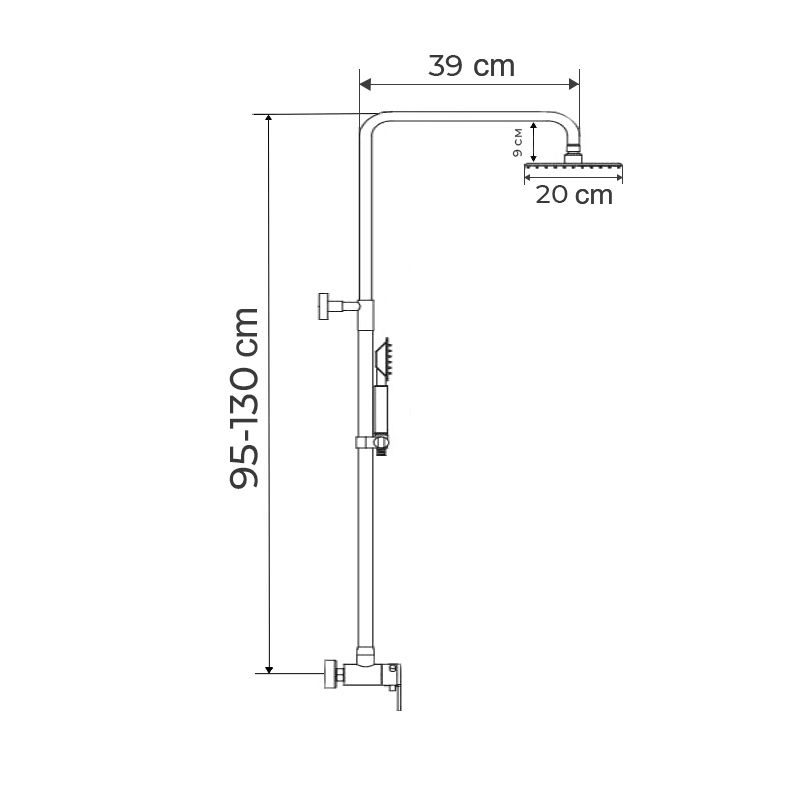 SPRCHOVÝ SLOUP S BATERIÍ, SUS-003-J BLACK, ČERNÁ | SUS-003-J BLACK PROCRAFT - SPRCHOVÉ BATERIE - SANITA