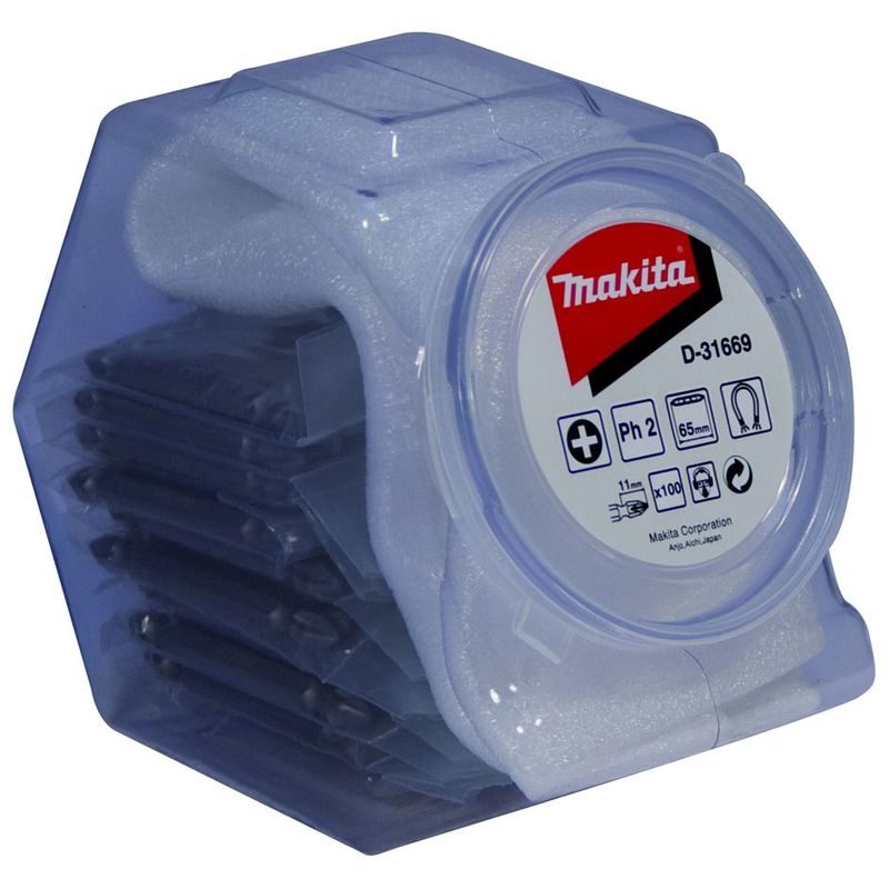 MAKITA D-31669 - BIT PH2, HEX 1/4", 65MM, 100 KS - STANDARDNÍ BITY PH - PŘÍSLUŠENSTVÍ