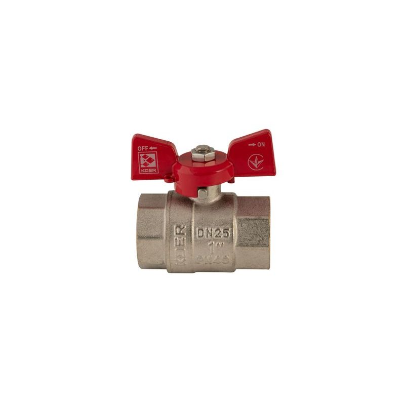KULOVÝ KOHOUT MOTÝL ČERVENÝ, KR.217 1"FF | KR.217 1"FF PROCRAFT - PŘÍSLUŠENSTVÍ (KOHOUTY, ŠROUBENÍ,...) - SANITA