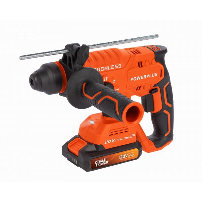 POWERPLUS POWDP15640 AKU KOMBINOVANÉ KLADIVO 20V BEZUHLÍKOVÉ SET - AKU VRTACÍ, SEKACÍ A KOMBINOVANÁ KLADIVA - AKU NÁŘADÍ