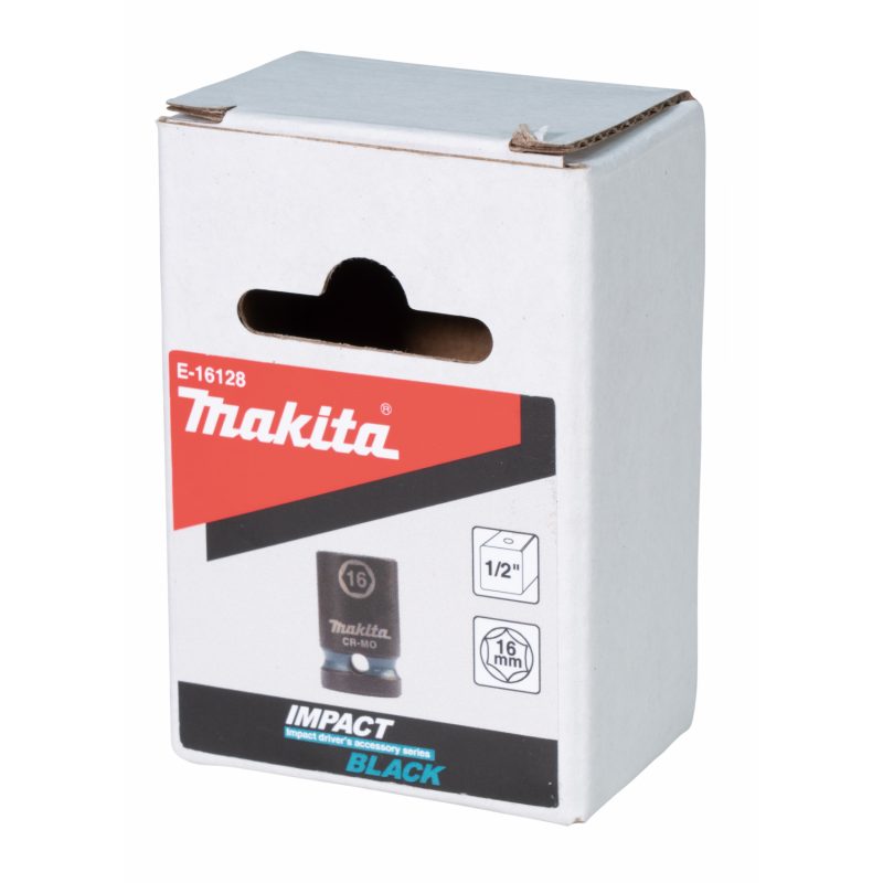 MAKITA E-16128 - KLÍČ NÁSTRČNÝ 1/2", ČTYŘHRAN, IMPACT BLACK, 16MM - NÁSTROJE ČTYŘHRAN 1/2" - MAKITA-SHOP