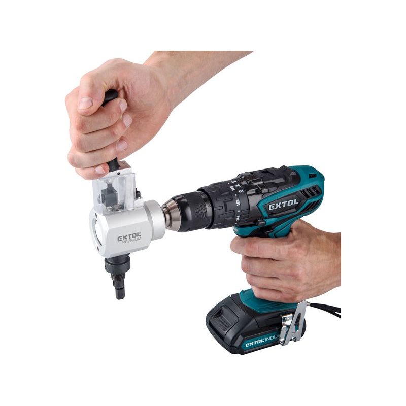 EXTOL PREMIUM NÁSTAVEC NA VRTAČKU 2FUNKČNÍ, K STŘÍHÁNÍ PLECHU/ŘEZÁNÍ DŘEVA, 8813654 - NŮŽKY NA PLECH - RUČNÍ NÁŘADÍ