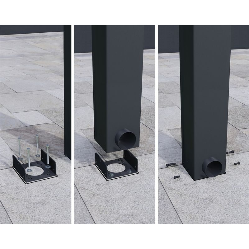 PALRAM - CANOPIA STOCKHOLM 3,4 X 5,2 ANTRACIT LUXUSNÍ HLINÍKOVÁ (MONTOVANÁ) PERGOLA - ZAHRADNÍ STANY - ALTÁN - ZAHRADA