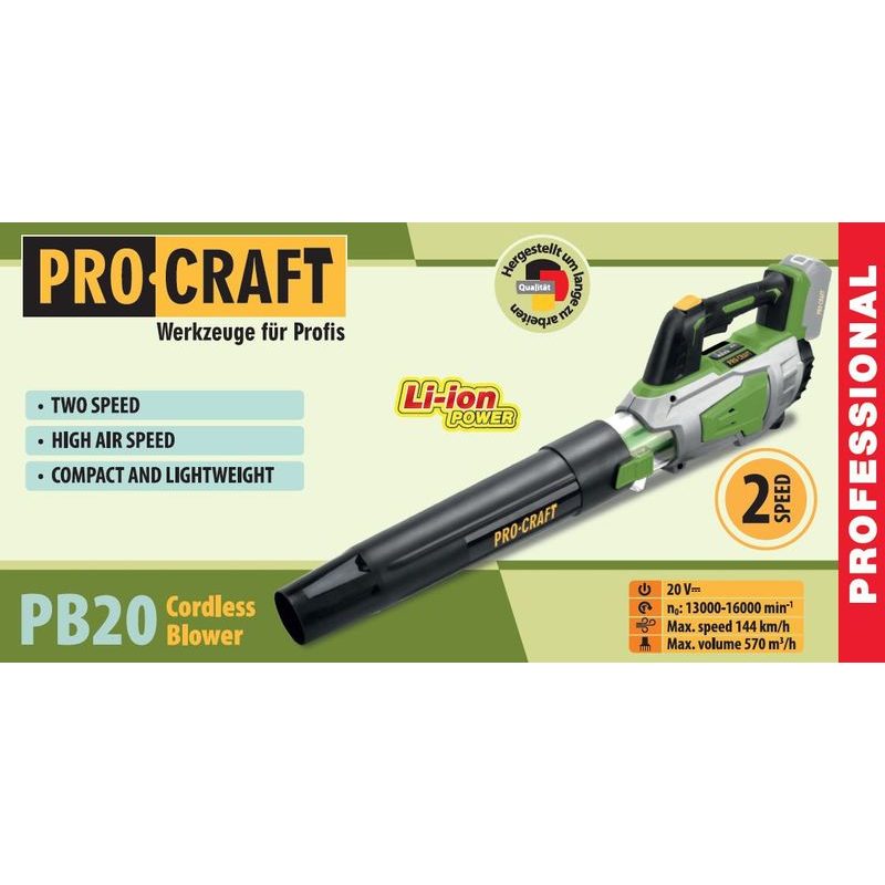 AKU FUKAR PROCRAFT PB20 (BEZ BATERIE A NABÍJEČKY) | PB20 PROCRAFT - AKU VYSAVAČ LISTÍ - ZAHRADA