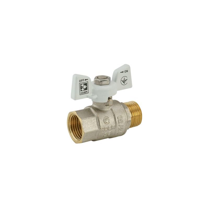 KULOVÝ KOHOUT MOTÝL, BÍLÝ, KR.218.W 1/2"FM | KR.218.W 1/2"FM PROCRAFT - PŘÍSLUŠENSTVÍ (KOHOUTY, ŠROUBENÍ,...) - SANITA