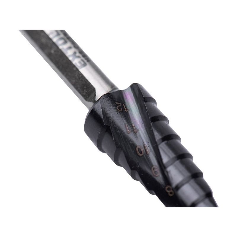 EXTOL INDUSTRIAL VRTÁK STUPŇOVITÝ S LAMAČEM TŘÍSEK, O 3-12MM/PO 1MM, HSS-CO, 8701190 - STUPŇOVITÉ VRTÁKY - PŘÍSLUŠENSTVÍ
