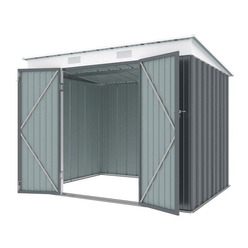 RIWALL PRO RMSP 6X8 ANTHRACITE ZAHRADNÍ DOMEK KOVOVÝ 2,4 X 1,8 M S PULTOVOU STŘECHOU ANTRACIT - ZAHRADNÍ DOMKY - DŮM A DOMÁCNOST, ELEKTRO..