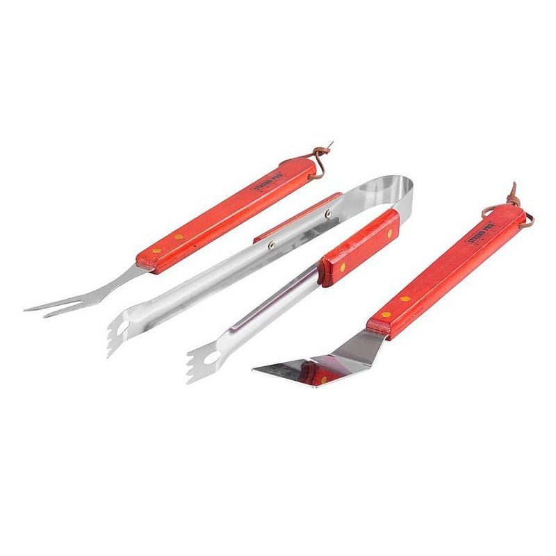 SADA NÁŘADÍ GRILL HARDWOOD NEREZ, DŘEVĚNÁ RUKOJEŤ, 3KS - PŘÍSLUŠENSTVÍ PRO GRILY - ZAHRADA