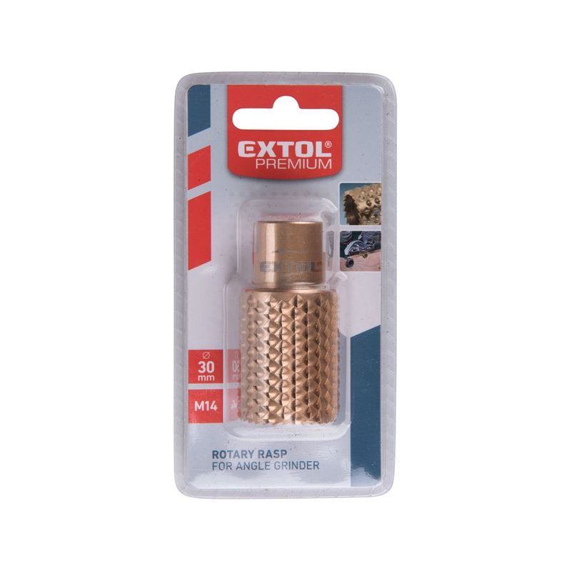 EXTOL PREMIUM RAŠPLE ROTAČNÍ-VÁLCOVÁ S ČELNÍMI ZUBY, O30MM, ZÁVIT M14, 8803694 - RAŠPLOVÉ KOTOUČE NA DŘEVO - PŘÍSLUŠENSTVÍ