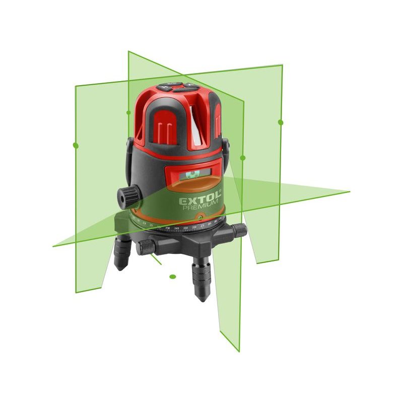 EXTOL PREMIUM LASER ZELENÝ LINIOVÝ, KŘÍŽOVÝ SAMONIVELAČNÍ, 1H X 4V (+6D), 8823312 - LINIOVÉ LASERY - MĚŘÍCÍ TECHNIKA