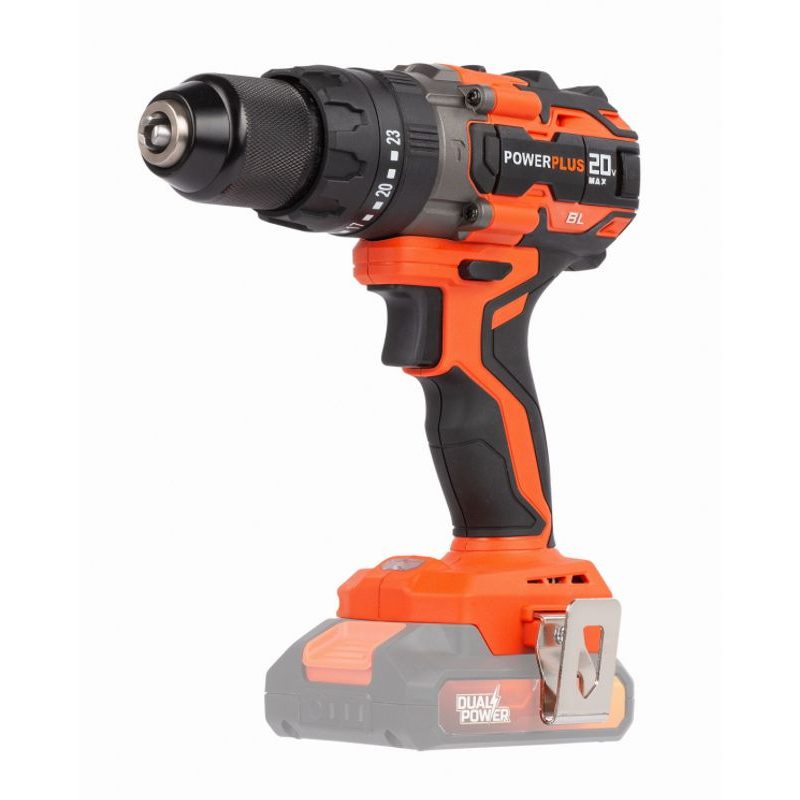 POWERPLUS POWDP15220 AKU ŠROUBOVÁK / VRTAČKA S PŘÍKLEPEM 20V BEZUHLÍKOVÁ (BEZ AKU) - PŘÍKLEPOVÝ ŠROUBOVÁK BEZ AKU - AKU NÁŘADÍ