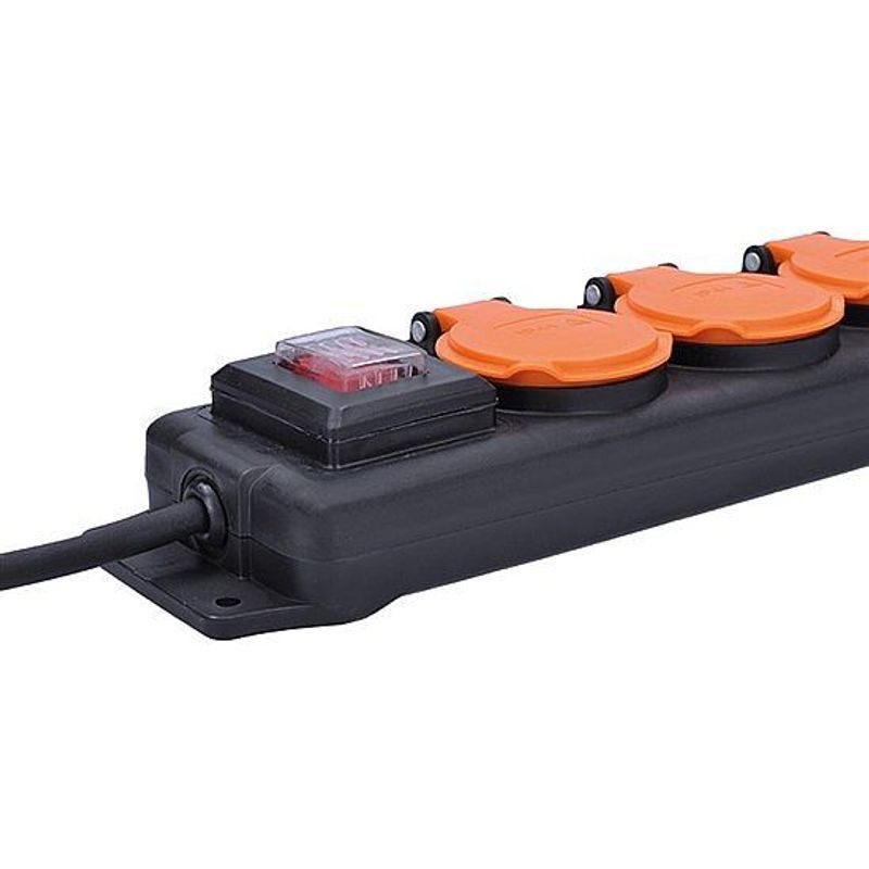 PRODLUŽOVACÍ PŘÍVOD VENKOVNÍ IP44 4Z S VYPÍNAČEM, 5M - PRODLUŽOVACÍ KABELY - PŘÍSLUŠENSTVÍ