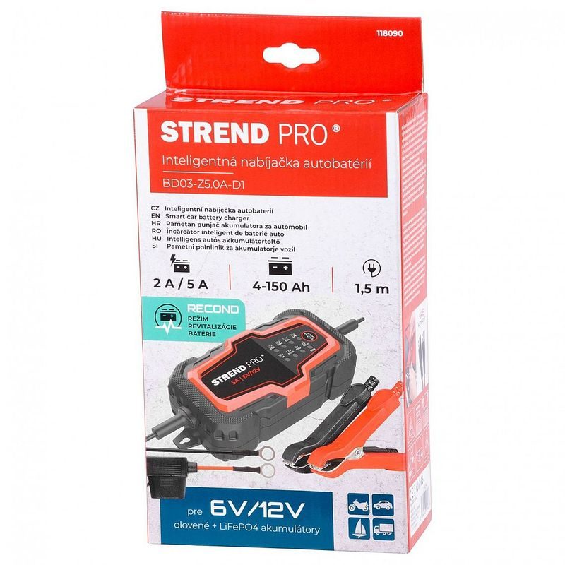 ELEKTRICKÁ NABÍJEČKA AUTOBATERIÍ BD03-Z5.0A-D1, 85W, 5A, 6V/12V, IP65, LED - AUTO-POTŘEBY - DÍLNA A GARÁŽ