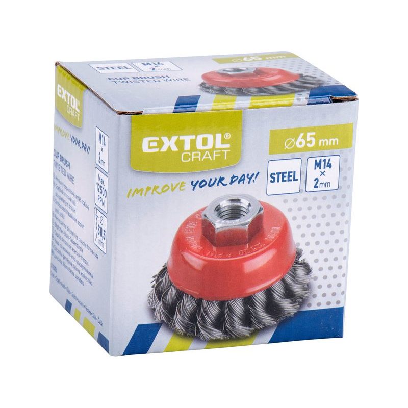 EXTOL CRAFT KARTÁČ HRNKOVÝ COPÁNKOVÝ, O 65MM, 17007 - KARTÁČE NA BRUSKU - PŘÍSLUŠENSTVÍ