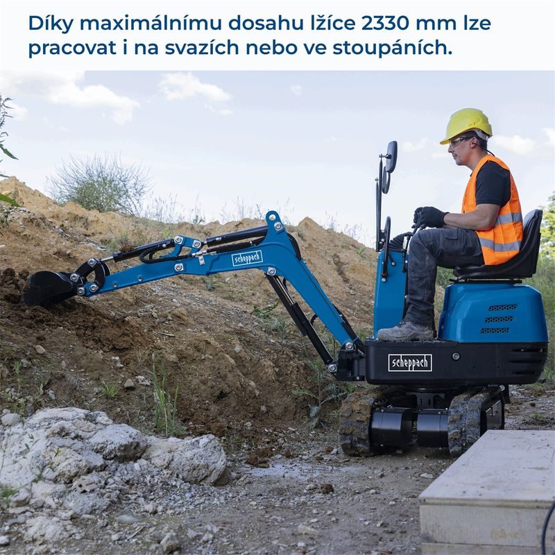 SCHEPPACH EXC 815 - MINIBAGR - NAKLADAČE, MINIBAGRY - STAVEBNÍ TECHNIKA