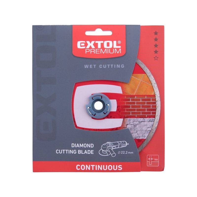 EXTOL PREMIUM KOTOUČ DIAMANTOVÝ ŘEZNÝ CELOOBVODOVÝ - MOKRÉ ŘEZÁNÍ, O 230X22,2X2,8MM, 108735 - DIA KOTOUČ 230 MM - PŘÍSLUŠENSTVÍ