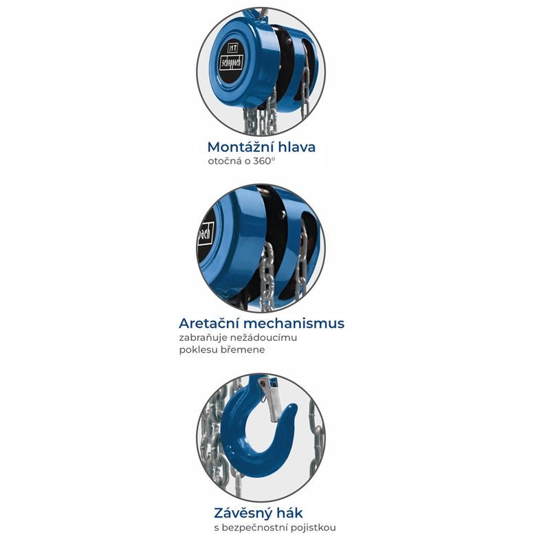 SCHEPPACH CB 01 ŘETĚZOVÝ KLADKOSTROJ RUČNÍ - RUČNÍ NAVIJÁKY A KLADKOSTROJE - DÍLNA A GARÁŽ