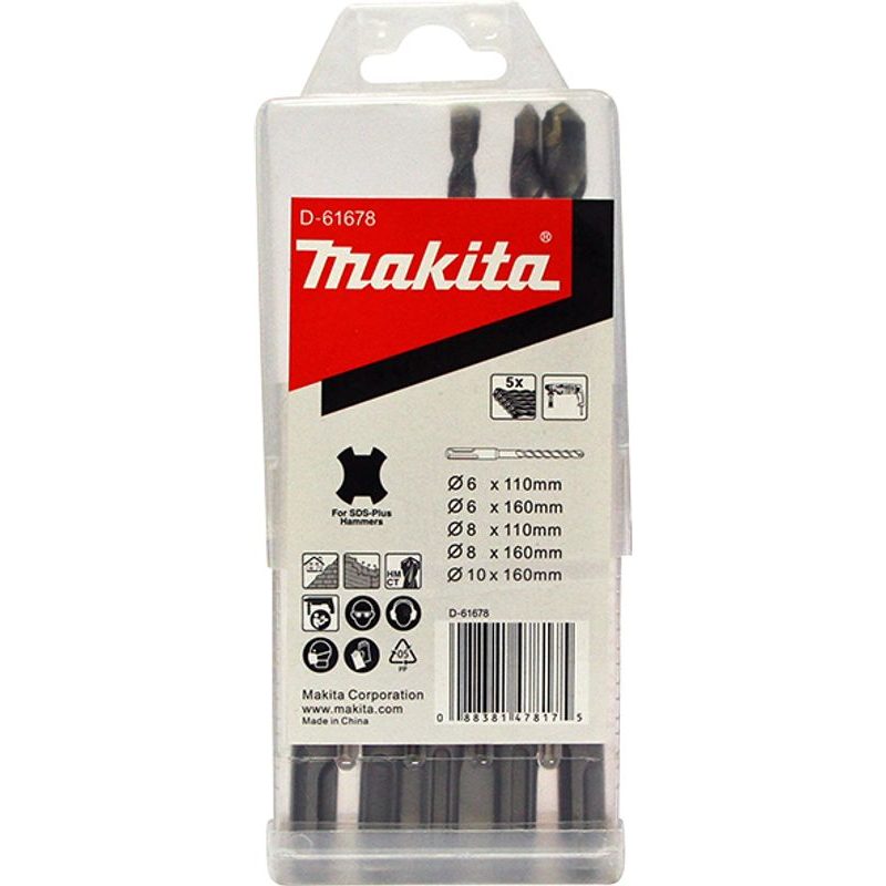 MAKITA D-61678 - SADA VRTÁKŮ SDS-PLUS 5 KS V PLASTOVÉ KRABIČCE - SADY VRTÁKŮ SDS PLUS - PŘÍSLUŠENSTVÍ