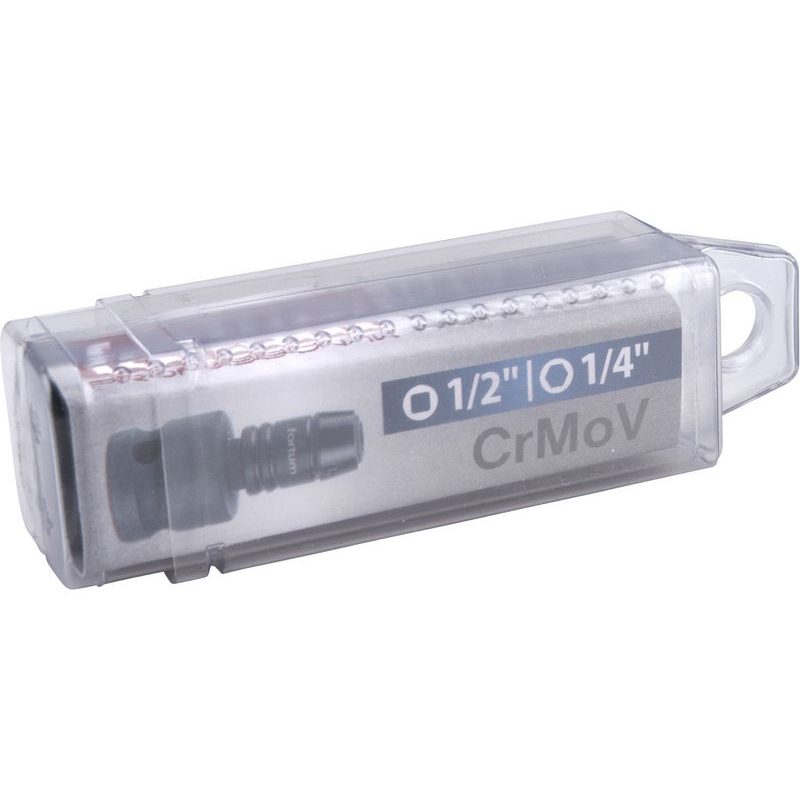 FORTUM ADAPTÉR RÁZOVÝ 1/2" ČTYŘHRAN NA HROTY 1/4", QUICK-LOCK, CRMOV, 4790002 - RÁZOVÉ HLAVICE - RUČNÍ NÁŘADÍ