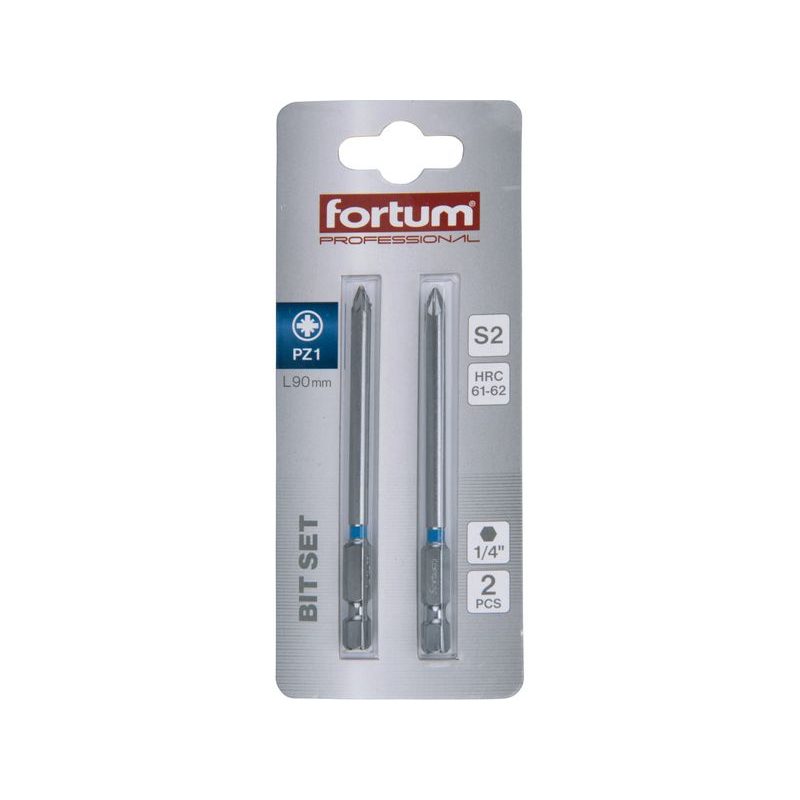 FORTUM HROT KŘÍŽOVÝ POZIDRIV, SADA 2KS, PZ 1X90MM, S2, 4741321 - STANDARDNÍ BITY PZ - PŘÍSLUŠENSTVÍ
