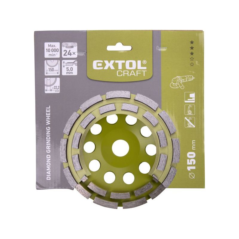 EXTOL CRAFT KOTOUČ DIAMANTOVÝ BRUSNÝ DVOUŘADÝ, O 150X22,2MM, 903026 - DIAMATOVÉ KOTOUČE - BRUSNÉ - PŘÍSLUŠENSTVÍ