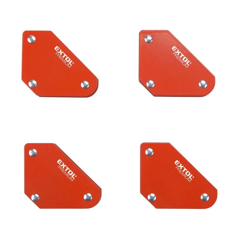 EXTOL PREMIUM MAGNET-ÚHELNÍK SVAŘOVACÍ MINI, SADA 4KS, 45°-90°-135°, NOSNOST DO 4KG, 8815180 - PINZETY A MAGNETICKÉ DRŽÁKY - RUČNÍ NÁŘADÍ