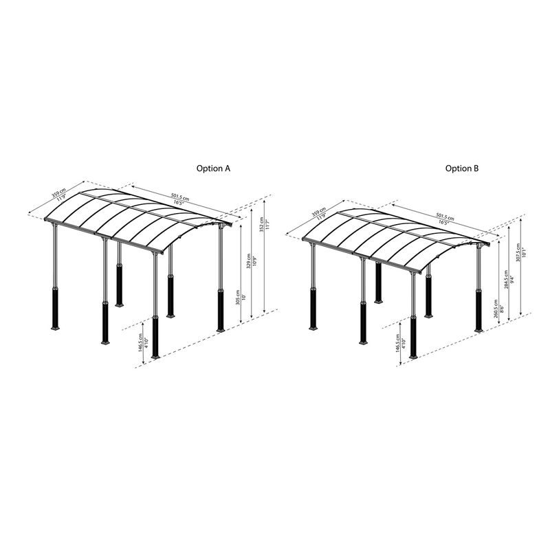 PALRAM - CANOPIA ARCADIA ALPINE KIT SADA 2 NOH NA ZVÝŠENÍ PŘÍSTŘEŠKŮ ŘADY ARCADIA - PŘÍSTŘEŠKY VCHODOVÉ, PRO AUTA - DŮM A DOMÁCNOST, ELEKTRO..