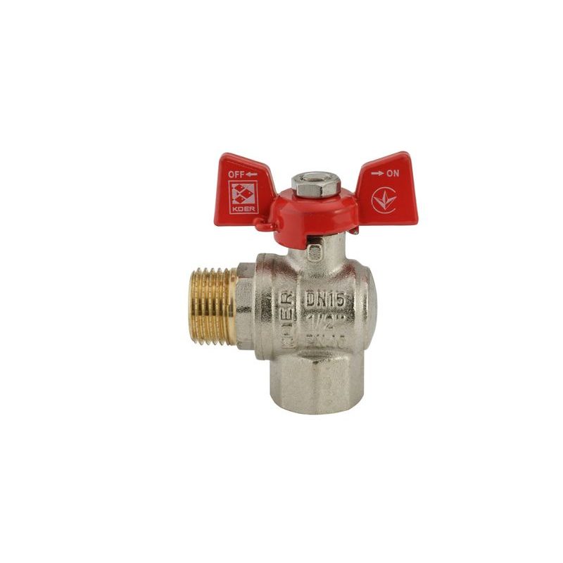 KULOVÝ KOHOUT MOTÝL, ROHOVÝ, ČERVENÝ, KR.208 1/2"FM | KR.208 1/2"FM PROCRAFT - PŘÍSLUŠENSTVÍ (KOHOUTY, ŠROUBENÍ,...) - SANITA