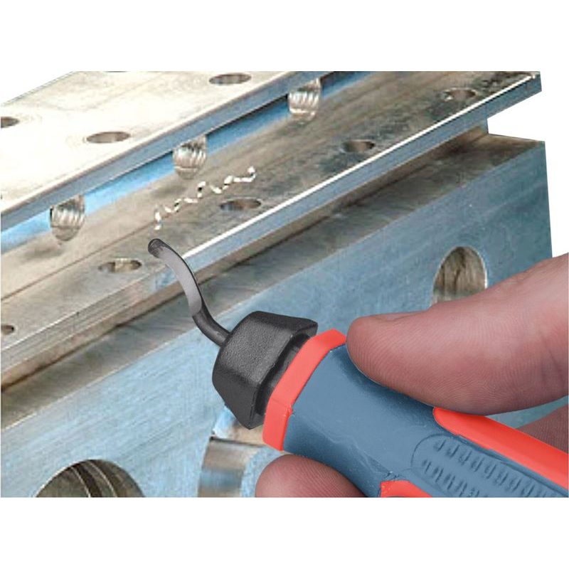 EXTOL PREMIUM ODHROTOVAČ UNIVERZÁLNÍ, DŘÍK 3,2MM +10KS NÁHRADNÍCH ČEPELÍ, HSS M35 (5% CO), 8803680 - PILNÍKY, RAŠPLE, HOBLÍKY - RUČNÍ NÁŘADÍ