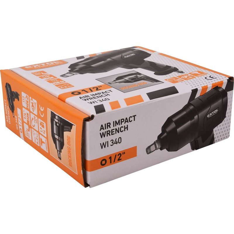 EXTOL PREMIUM WI 340 UTAHOVÁK RÁZOVÝ, 1/2", KOMPOZIT, PNEU, 340NM, 8865011 - PNEU RÁZOVÝ UTAHOVÁK - PNEU NÁŘADÍ