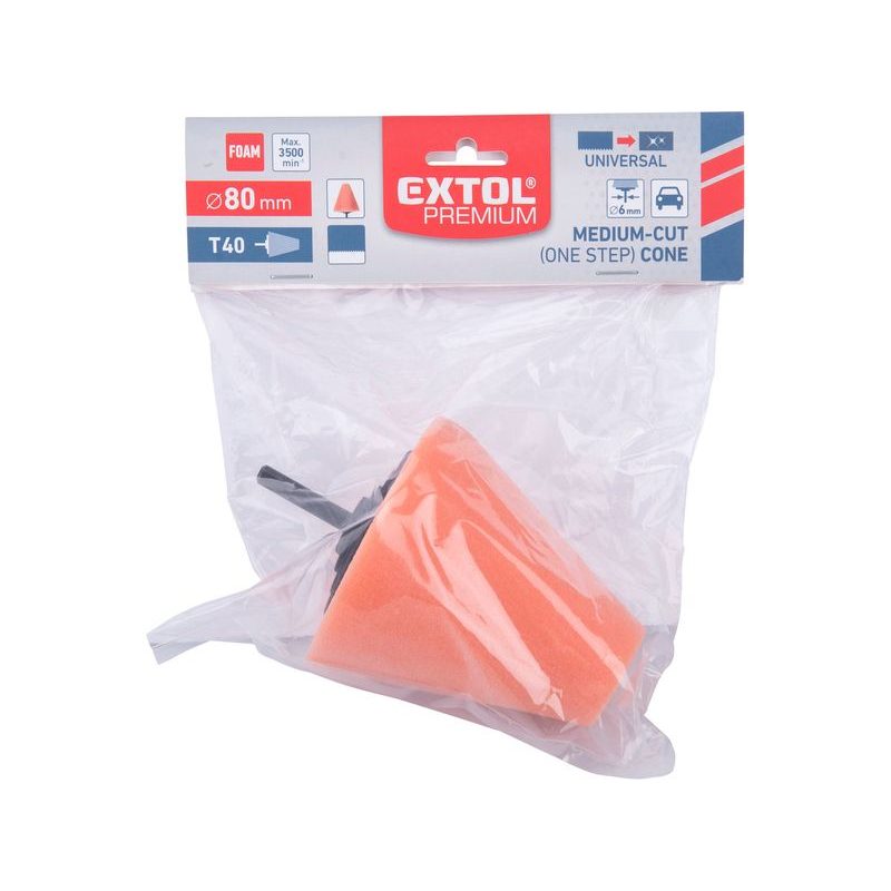 EXTOL PREMIUM KUŽEL LEŠTÍCÍ PĚNOVÝ, T40, ORANŽOVÝ, ⌀80MM, STOPKA 6MM, 8804567 - PRO LEŠTIČKY - PŘÍSLUŠENSTVÍ