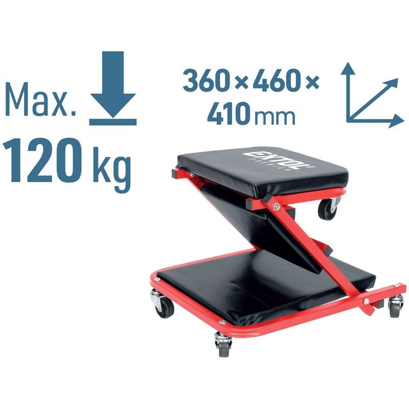 EXTOL PREMIUM LEHÁTKO/SEDÁK 2V1, MONTÁŽNÍ POJÍZDNÉ, ROZLOŽENO 91X41X12CM, AŽ 150/120KG, 8863302 - MONTÁŽNÍ LÉHATKA, SEDÁTKA - DÍLNA A GARÁŽ