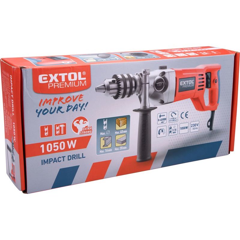 EXTOL PREMIUM VRTAČKA S PŘÍKLEPEM, 1050W, 8890040 - PŘÍKLEPOVÉ VRTAČKY - ELEKTRICKÉ NÁŘADÍ
