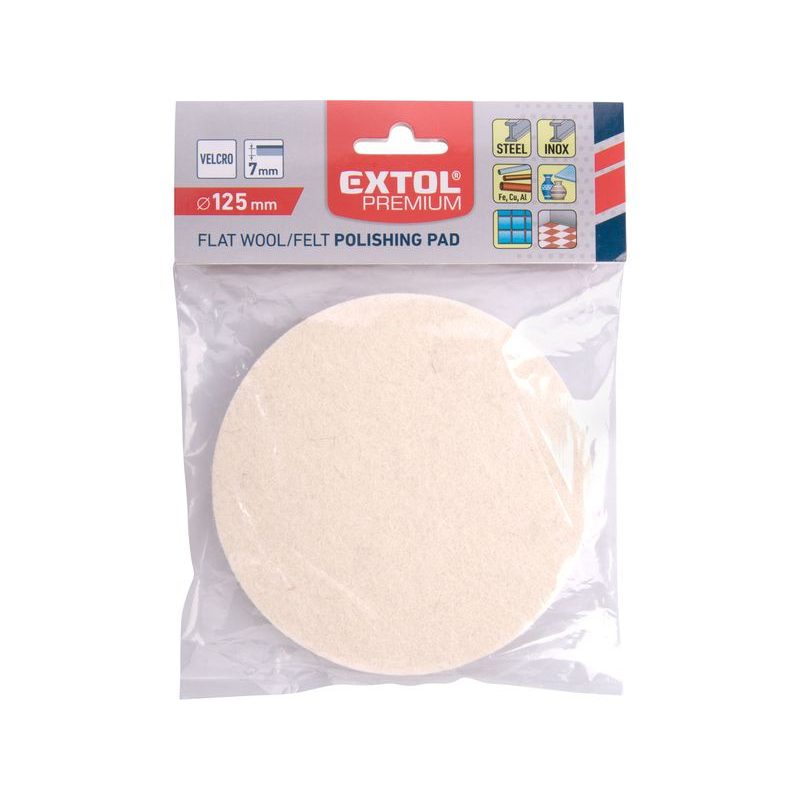 EXTOL PREMIUM VÝSEK LEŠTÍCÍ FILCOVÝ/PLSTĚNÝ, SUCHÝ ZIP, O 125X7MM, 8803597 - PRO ÚHLOVÉ BRUSKY - PŘÍSLUŠENSTVÍ