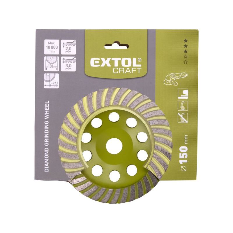 EXTOL CRAFT KOTOUČ DIAMANTOVÝ BRUSNÝ LAMELOVÝ, O 150X22,2MM, 903006 - DIAMATOVÉ KOTOUČE - BRUSNÉ - PŘÍSLUŠENSTVÍ