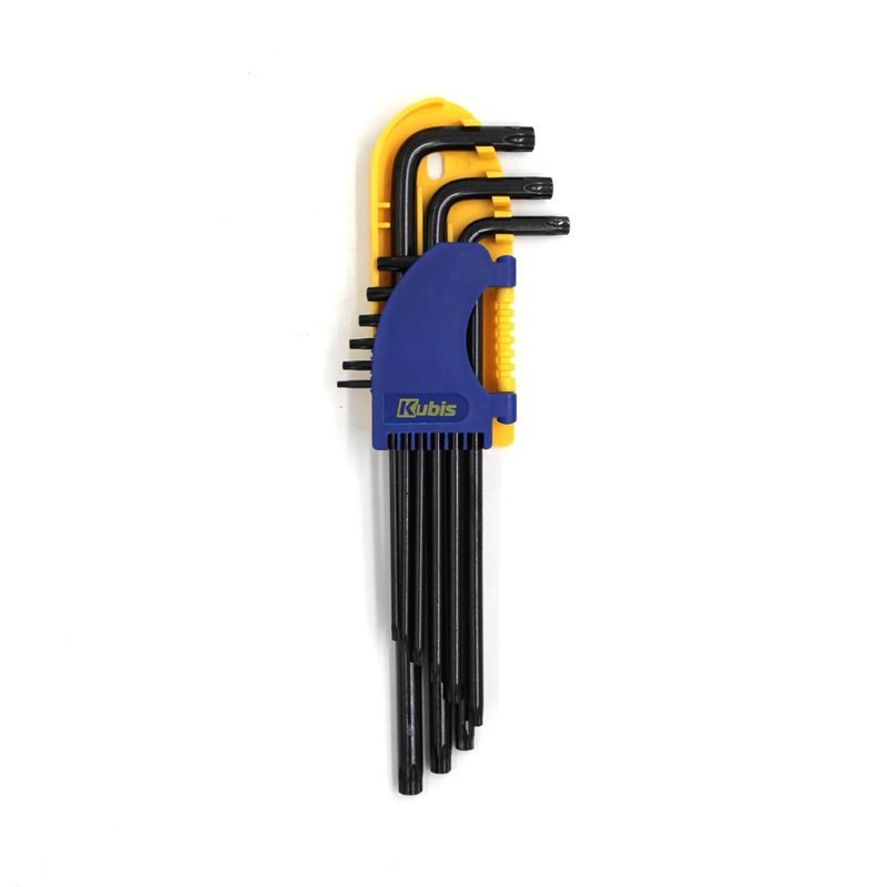 NÁSTRČKOVÉ KLÍČE SADA TORX 9 KUSŮ, DLOUHÉ, T10, T15, T20, T25, T27, T30, T40, T45, T50, CRV TRX | 02-08-9809 KUBIS - KLIČE TORX - RUČNÍ NÁŘADÍ